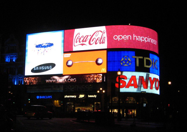 File:Advertising signs in Piccadilly Circus - geograph.org.uk - 1575872.jpg