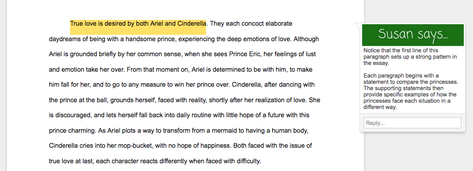 comparison essay examples