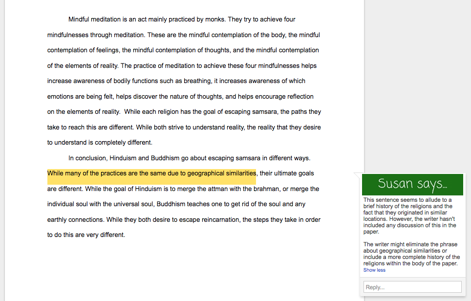 comparison essay examples