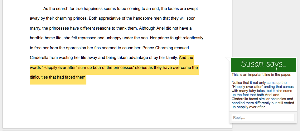 comparison essay examples