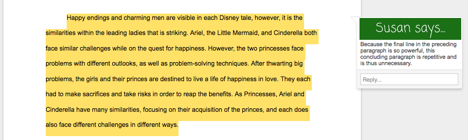 comparison essay examples